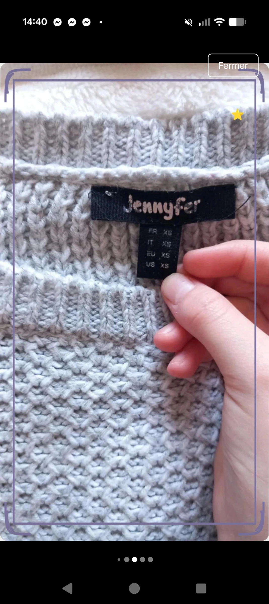 Magnifique pull court en maille gris Jennyfer avec zips taille XS – photo 5